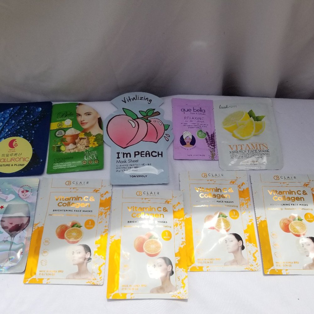 Vitamin C & Collagen Maks + Red Wine Mask + Mask Peach + Hyaluronic Mask + Oats
